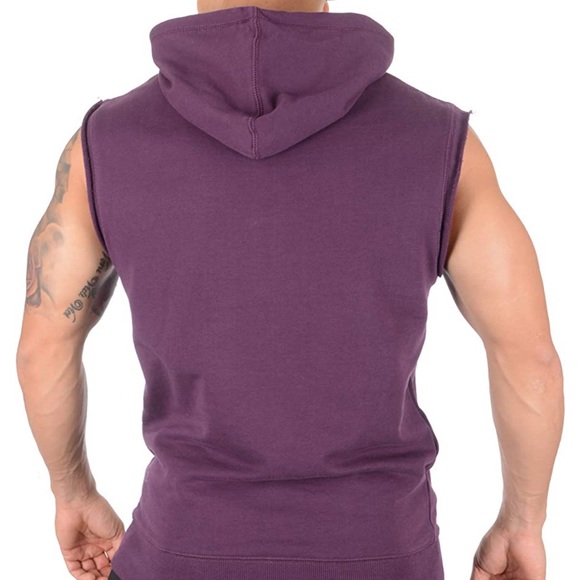 YoungLA Sleeveless Pullover Hoodie Sweatshirt Vest Bodybuilding Workout Gym Ray - Picture 2 of 14